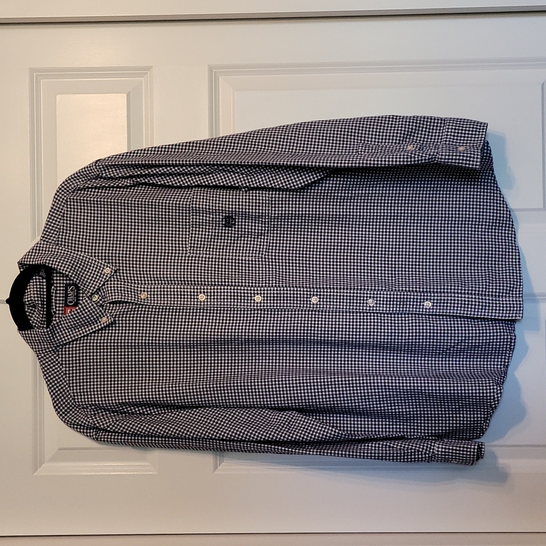 Chaps Gingham Plaid Button Down